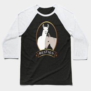 Besties - Llama and Donkey Baseball T-Shirt